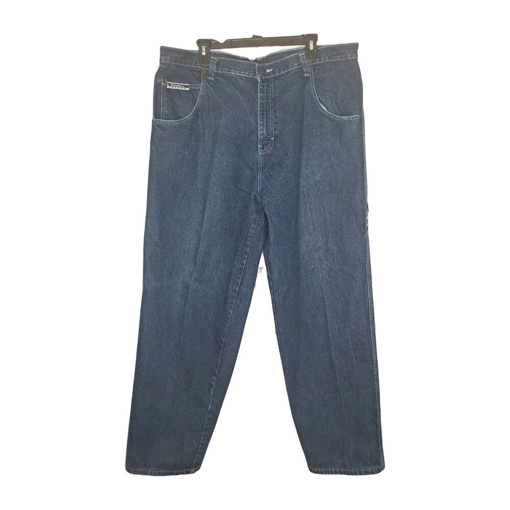 Brooklyn Xpress Mens Baggy Hip-hop Y2K Carpenter Blue Jeans Size 42